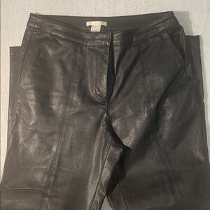 H&M Woman Black look a like faux Leather Pants size 6